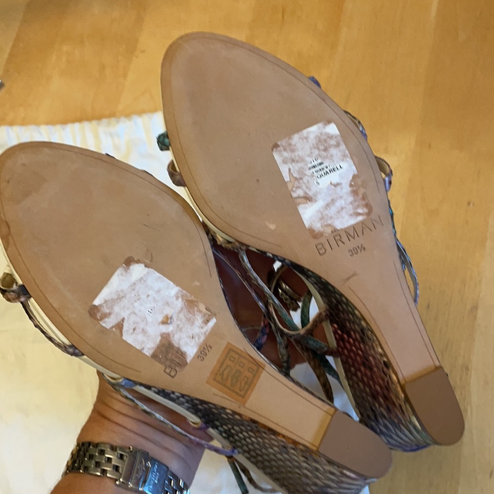 Alexandre Birman Strappy Rainbow Python Wedge San… - image 4